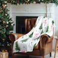 thumbnail image 5 of Christmas Tree Pink Bows Flannel Blanket Soft Warm Cute Christmas Throw Blanket Cozy Coquette Gift for Women Girls Sofa Couch Travel Bed Home Decoration, 5 of 6