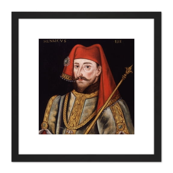 Anonymous Portrait King Henry IV England Painting 8X8 Inch Square Wooden Framed Wall Art Print Picture with Mount