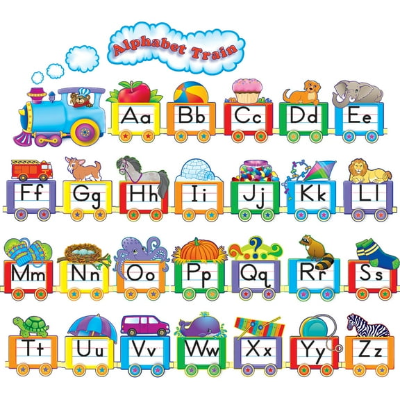 Teacher Created Resources Alphabet Train Bulletin Board Display Set, 31 Pieces