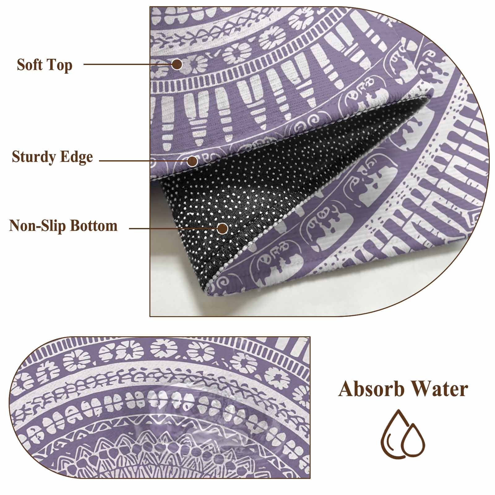 Purple Boho Kitchen Runner Rug 2x6 Washable Runners for Hallway Non Slip Mantoro Flower Modern Abstract Bohemian Floral Large Area Rug Indoor Floor Carpet for Bathroom Laundry Entryway Bedroom