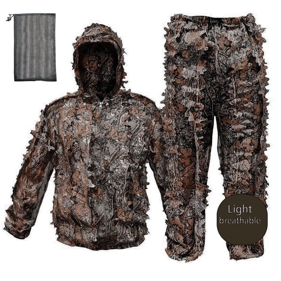 Men 2 Piece Outfits Sweatsuits Leaf Cape 3D Hoodie Zip Up Jacket And Pants Combat Military Outdoor Adventure Camo Suit Sets