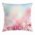 thumbnail image 1 of Pastel Throw Pillow Cushion Cover, Japanese Nature Sakura Tree Cherry Blossoms Romantic Hazy Dreamy Cheerful, Decorative Square Accent Pillow Case, 24 X 24 Inches, Light Pink Light Blue, by Ambesonne, 1 of 2