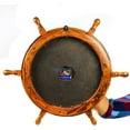 thumbnail image 2 of Nagina International Nautical Handcrafted Wooden Premium Wall Decor Wooden Clock Ship Wheels | Pirate's Accent | Maritime Decorative Time's Clock (30 Inches, Clock Size - 5 Inches), 2 of 5