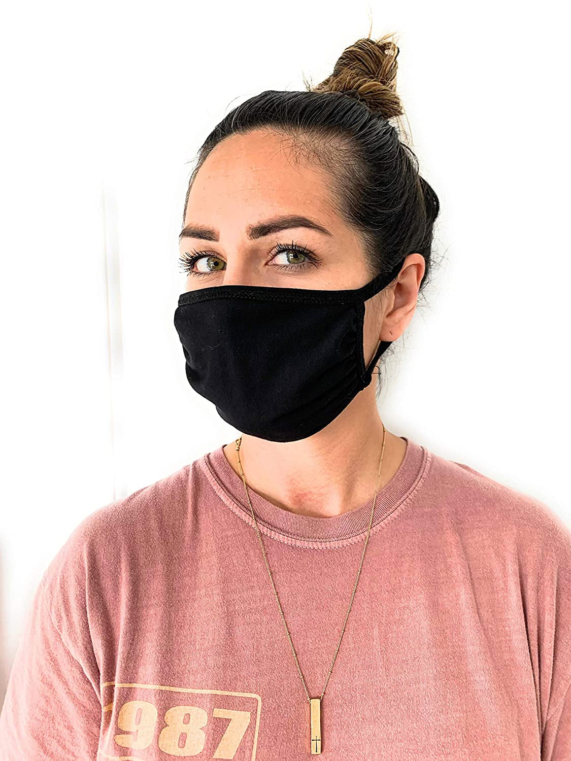 Black Fashion Protective Face Mouth Bandana Cotton Mouth Washable Reusable Cover 