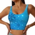 thumbnail image 1 of Fotbe Winter With Snowflakes Sujetador Deportivo Largo sin Aros para Mujer con Almohadillas y Soporte Medio, Transpirable y Absorbente, Camiseta Tipo Chaleco o Tank Top-Medium, 1 of 8