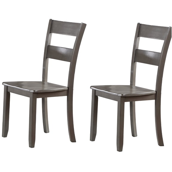 JERFIT 2-Pack Gray Wooden Ladder Back Chairs for Dining Room, Transitional Style Side Chairs