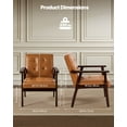 thumbnail image 3 of VEVOR Accent Chair, Mid Century Modern Armchair with Solid Wood Frame and Non-Slip Legs, Upholstered Leisure Chair with PU Leather and Soft Cushion, for Living Room, Bedroom, Office, 3 of 9