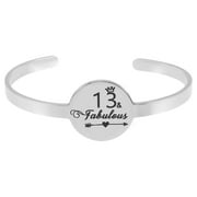 BAADE Birthday Gift Bracelet Stainless Steel Bracelets Charm for Girls Lettering Bangle