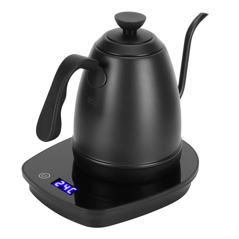 Electric Kettle with Thermometer Stainless Steel 1.5L 1000W Gooseneck Pour Over Coffee Tea Kettle, Hot Water Boiler Heater with Water Temperature