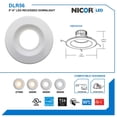 thumbnail image 4 of NICOR Lighting 5/6-Inch Dimmable 800-Lumen 2700K LED Downlight Retrofit Kit for Recessed Housings, White Trim (DLR56-3008-120-2K-WH), 4 of 10