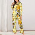 thumbnail image 2 of Balery Garden Honeybee Gnomes Conjunto de Pijama con Estampado para Mujer, Conjunto de Dos Piezas con Manga Larga, Ropa de Dormir Suave con Bolsillos, Pijamas Cómodos-Medium, 2 of 7