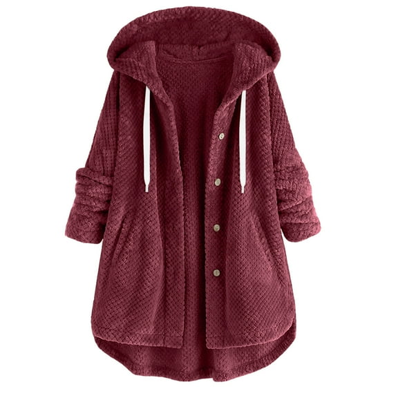 Besolor Fleece Jackets for Women 2025 Plus Size Button Plush Hoodies Warm Comfy Fall Winter Coats Lounge Sweatshirts