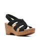 thumbnail image 3 of Sandalia Clarks Giselle Beach para mujer, nobuck, cuña negra, 10US, 3 of 9