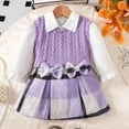 thumbnail image 2 of Zshosam Girls Dress Girls Fall Dress Long Sleeve Casual Winter Midi Dresses Size 6 9 Months,(Purple 6-9 Months), 2 of 9