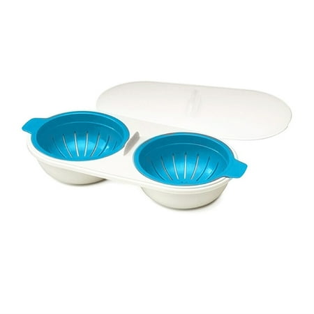 

Microwave Double Egg Cooker Non-Stick Fast Perfect Egg Boiler(Blue)