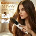 thumbnail image 2 of Cordless Hair Straightener Brush for Travel, Portable 2-in-1 Straightening with 9 Heat Settings, Fast Heating Rechargeable Flat Iron, Gift Women (White) White, 2 of 7