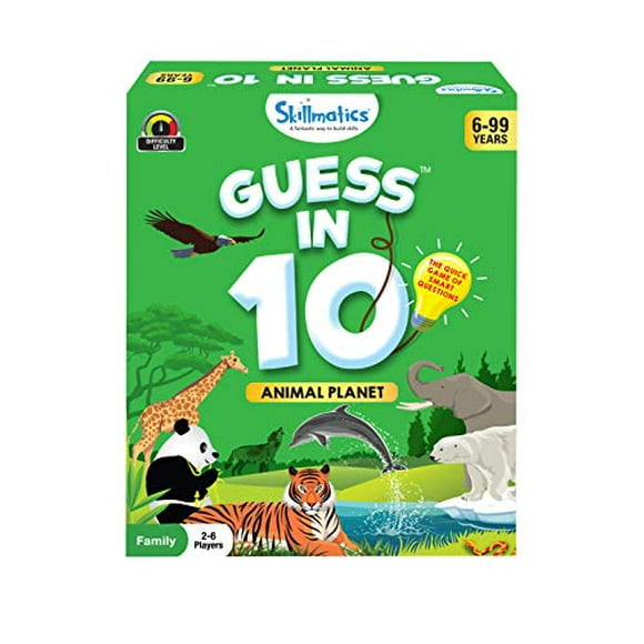 Skillmatics Guess in 10 : Animal Planet (Ages 6-99) | Card Game of Smart Questions | General Knowledge for Kids, Adults and Families | Gifts for Boys and Girls