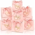 thumbnail image 6 of 20 Pack Small Thank You Gift Bags with Handles, 5.5''x 2.5''x 4.7'' Mini Paper Gift Bags with Ribbons Party Favor Bags for Mother's Day Wedding Baby Shower (Pink), 6 of 7