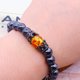 thumbnail image 4 of Tobilleras de obsidiana negra para mujeres y hombres, 1 pulsera ajustable, tobillera con cuentas de cristal de ópalo para yoga, 4 of 5