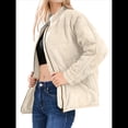 thumbnail image 1 of Chaquetas Acolchadas para Mujer, Informales, de Cuello Alto, Larga, Abrigos de Invierno Extragrandes con Cremallera Cremoso XL, 1 of 7