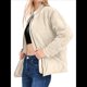 thumbnail image 1 of Chaquetas Acolchadas para Mujer, Informales, de Cuello Alto, Larga, Abrigos de Invierno Extragrandes con Cremallera Cremoso XXL, 1 of 7