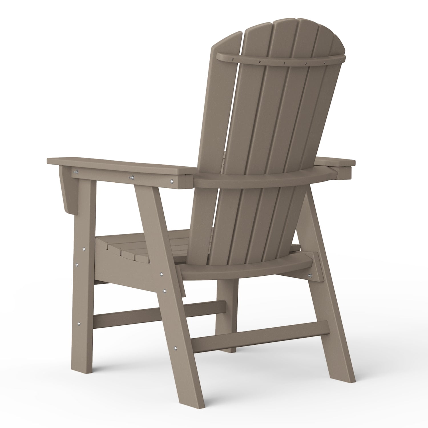 WestinTrends Dylan Outdoor Dining Chair – All-Weather Poly Lumber Adirondack Patio Chair, High Back, 330 lb Capacity, Weathered Wood