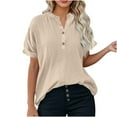 thumbnail image 3 of Sudadera de lactancia,Conjunto de top y pantalón corto de manga corta holgado e informal para mujer, 100 % poliéster, cuello en V, ideal para el hogar, sopatenor, 3 of 9