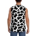 thumbnail image 4 of Balery Cow Print Black White Men's Sleeveless Muscle Shirts Workout Tank Top, Moisture Wicking, Odor Protection-Small, 4 of 8