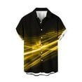 thumbnail image 2 of Blusa y camisa de manga corta con cuello vuelto para hombre, blusa informal de moda con cuello vuelto y estampado de rayas, blusa de manga corta con botones, blusa de poliéster para hombre, 2 of 4