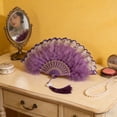 thumbnail image 6 of Ohmyroo Vintage Feather Folding Fan Artisanal Performance Prop For Wedding Garden Gatherings Multicolor 16x9 Inch, 6 of 6