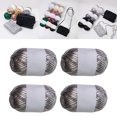 thumbnail image 6 of Kuntesetty 4 Rolls Set T-shirt Yarn Shiny Elastic Knitting Yarn Polyester Yarn for Gray, 6 of 9