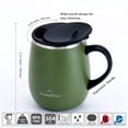 thumbnail image 4 of Taza de café aislante GRANDTIES 470 ml con forma de copa de vino, color oliva, 4 of 9