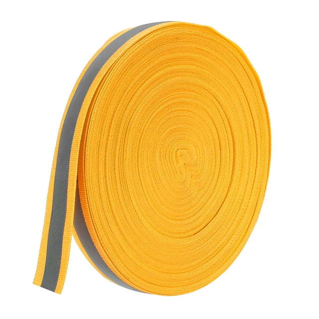 Unique Bargains Bande de Ruban Réfléchissant, Ruban Réfléchissant 25mm x 55Yards pour Imperméables de Vêtements, Jaune