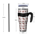 thumbnail image 4 of 40oz Tumbler,Red Christmas Car and Flower Pattern Insulated Tumblers with Removable Handle,Stainless Steel Double Vacuum Coffee Tumbler Cup with Straw for Home,Office,Travel,Party, 4 of 5
