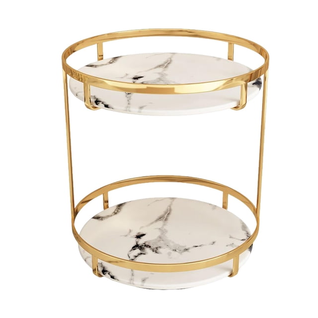 Organizador de maquillaje , caja de almacenamiento de soporte de maquillaje de doble capa giratoria giratoria de para pinceles de