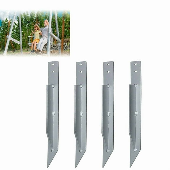 Pack of 4 Fence Post Repair - Upgraded Fence Post Anchor Ground Spike for Repair Tilted/Broken Wood Fence Post