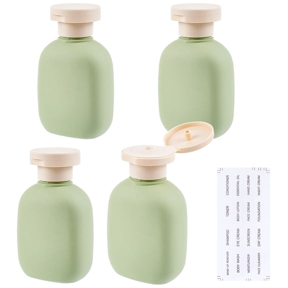 4 Pack 3.4 oz Travel Bottle with Flip Cap Empty Squeeze Bottles Refillable Leak Proof Plastic Travel Size Containers for Shampoo Lotion Conditioner Creams Toiletries Dark Sea Green DIY