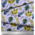 thumbnail image 3 of Soimoi Tissu Poly Georgette Violet Imprimé Pacanes & Monstera au Mètre 52 Pouces de Large, 3 of 3