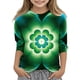 thumbnail image 2 of Blusas y camisas de manga larga con cuello redondo, informales, con estampado del Día de San Patricio, de manga tres cuartos y cuello redondo, para niños de talla mediana y grande., 2 of 6