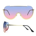 thumbnail image 2 of Oversized Sunglasses For Women Single Lens One Piece Pink Blue Lens Luxury Style, 2 of 9