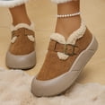 thumbnail image 3 of Fuzzy Ankle Boots for Women Winter Warm Fleece Lined Safety Toe Casual Walking Flats Shoes Snow Short Booties, 3 of 6