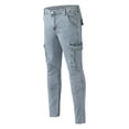 thumbnail image 1 of B91xZ Mens Jeans Fashion Slim Fit Skinny Destroyed Ripped Jeans,Blue L, 1 of 5