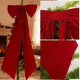 thumbnail image 2 of FastXmas Christmas Tree Red Bows Decorations,19.7 x 47.2 Inch Giant Red Bow Ornament,Polyester Red Bow,Cosy and Soft Christmas Tree Bow Decoration for Christmas Tree,Front Door,Wall,Stairs,Party, 2 of 9
