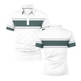 thumbnail image 4 of Klisyaur Color Block Blouses for Mens Short Sleeve Golf Collared Casual Fashion Lightweight Clothes Outfit, 4 of 5