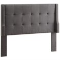 thumbnail image 2 of Linon Luxe Full/Queen Tufted Wingback Upholstered Headboard in Charcoal Gray, 2 of 5