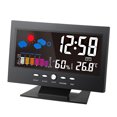 thumbnail image 1 of °C/°F Multifunctional Indoor Colorful LCD Digital Temperature Humidity Meter Weather Station Clock Thermometer Hygrometer Calendar Temperature Trend Alarm Comfort Level Weather Forecast Vioce-activate, 1 of 7