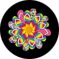 thumbnail image 1 of Tire Cover Central Flip Flop Daisy Black Vinyl (Select Size/Camera in Menu) 235/70R16, 1 of 4