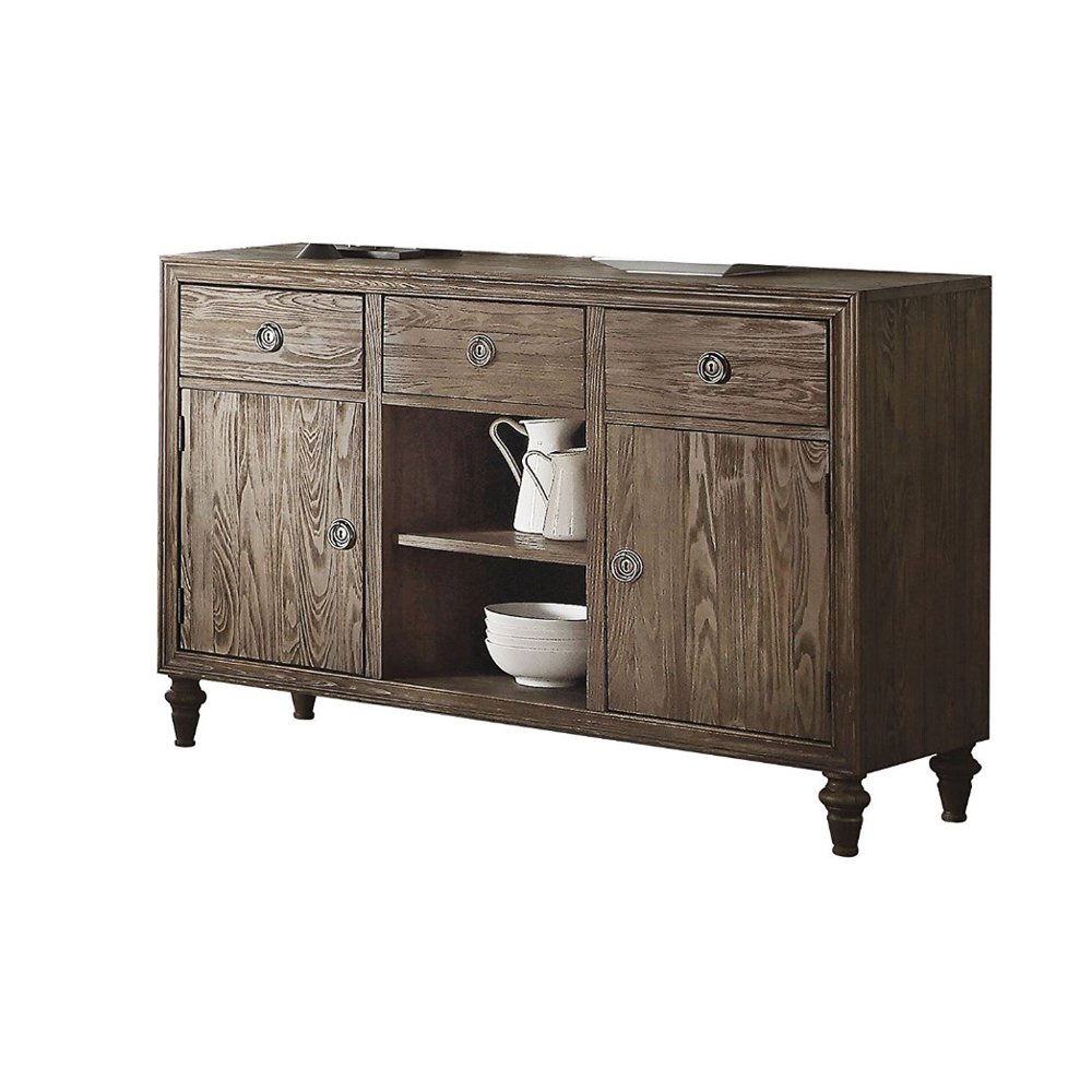 Vintage Wooden Server, Salvage Oak Brown