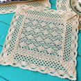 thumbnail image 3 of 4 Pcs Napperon Tricoté à la Main, Crocheté à la Main, 9.8'' Coton Plaque Tampon Isolation table Tapis Crochet Fleur Creux Rond Coussin Décoratif, 3 of 3