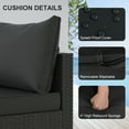 thumbnail image 6 of Phonjoroo 5PCS Patio Furniture Sets All Weather Outdoor Sectional Sofa Manual Weaving Wicker Rattan Outdoor Conversation Set with With Cushion And Glass Table, Black, 6 of 7